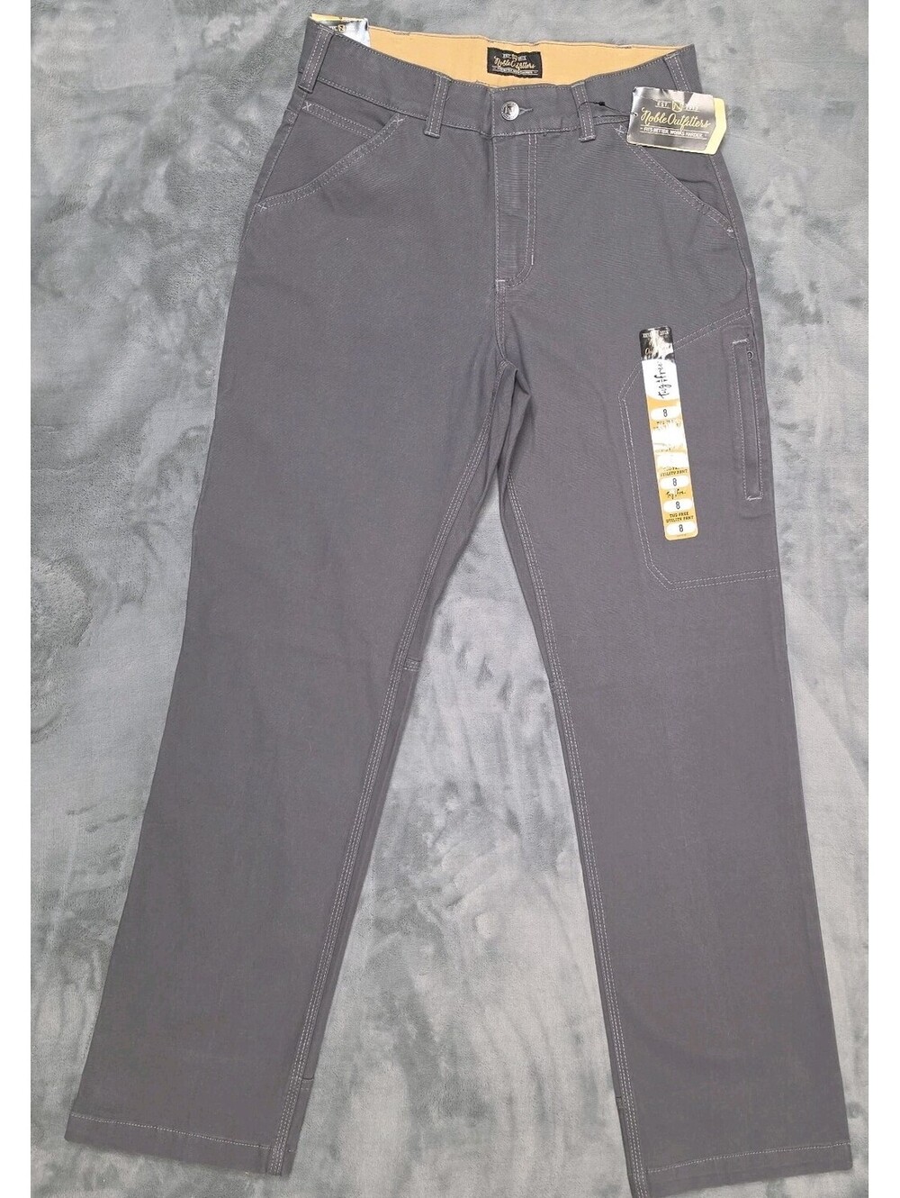 Noble Outfitters Tug Free Utility Pants 8 Grey Asphalt UPF Women NWT